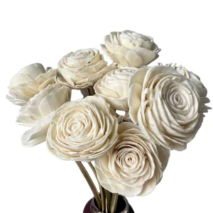 Shola-Blüte – weiße/cremefarbene Rose 6 cm am Stiel