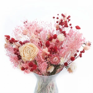Strauß getrockneter Blumen Red – Flachs, Phalaris, Ginsterblüte