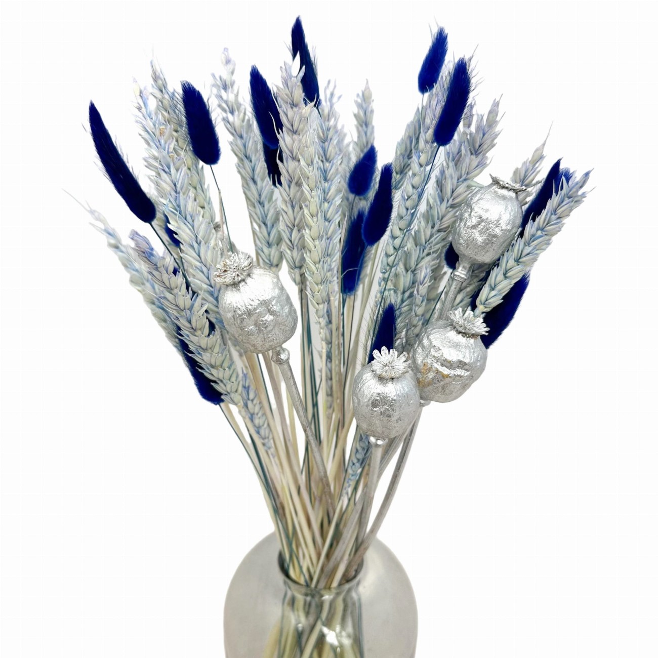 Dried grasses bouquet  Silver roz. S - poppy, wheat, lagurus