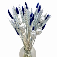 Dried grasses bouquet  Silver roz. S - poppy, wheat, lagurus