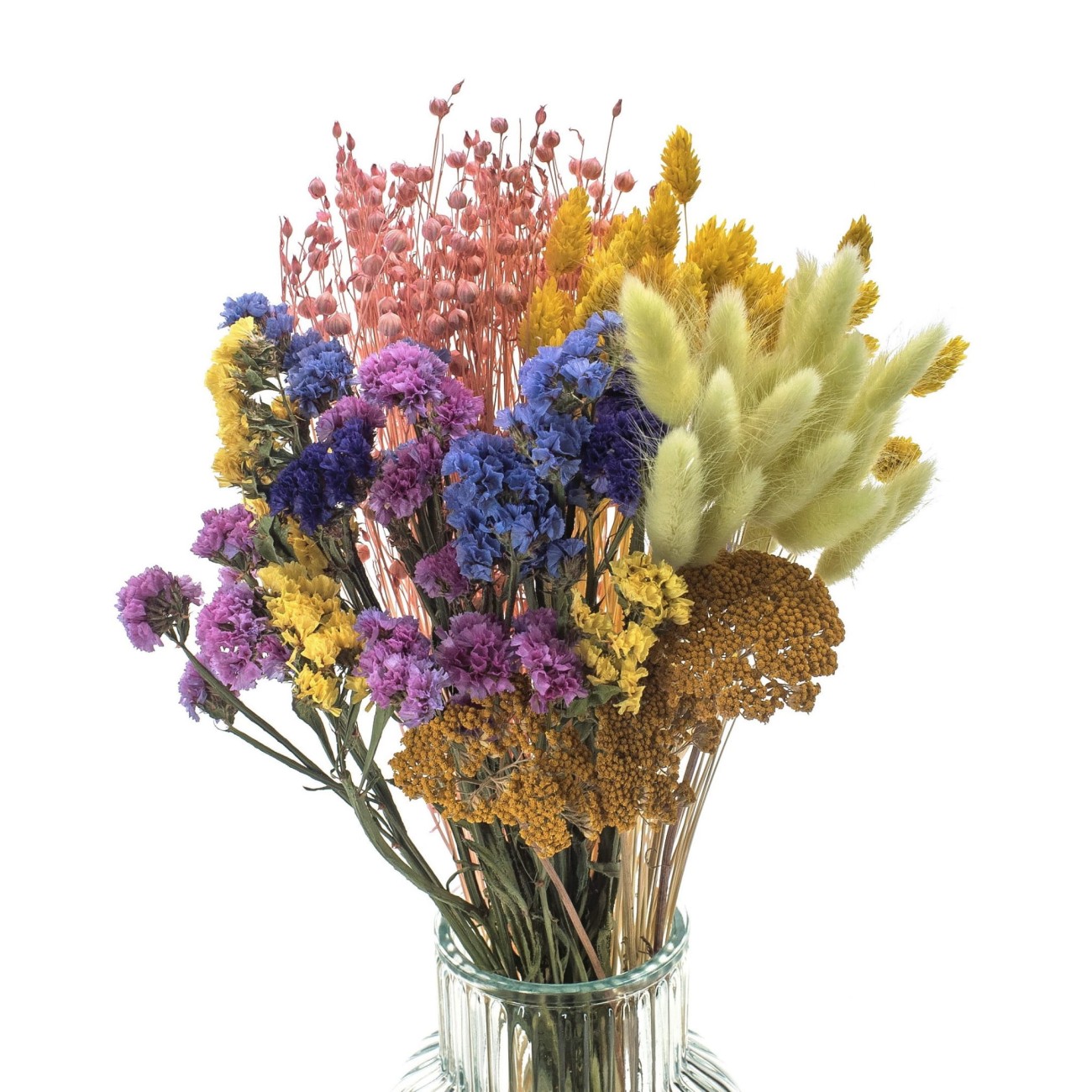 Dried flower bouquet Spring - statice, phalaris, flax