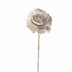 Shola-Blume – weiße/cremefarbene Rose 6 cm am Stiel