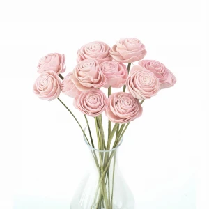 Shola-Blüte – hellrosa Rose 6 cm am Stiel