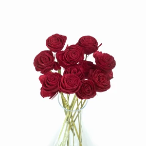 Shola-Blume – rote Rose 6 cm am Stiel