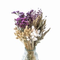 Dried flowers bouquet Lilac - flax, oat, statice