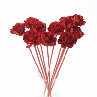 Shola flower - red dahlia 6cm on stick