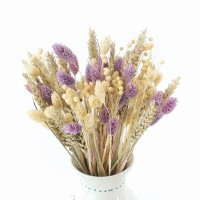 Bouquet aus getrockneten Blumen Natural&Violet – Weizen, Flachs, Phalaris