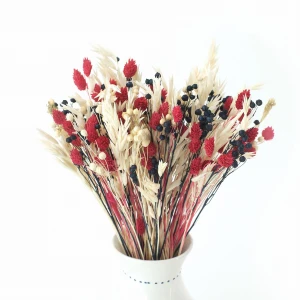 Strauß getrockneter Blumen Red&Blue – Hafer, Flachs, Phalaris