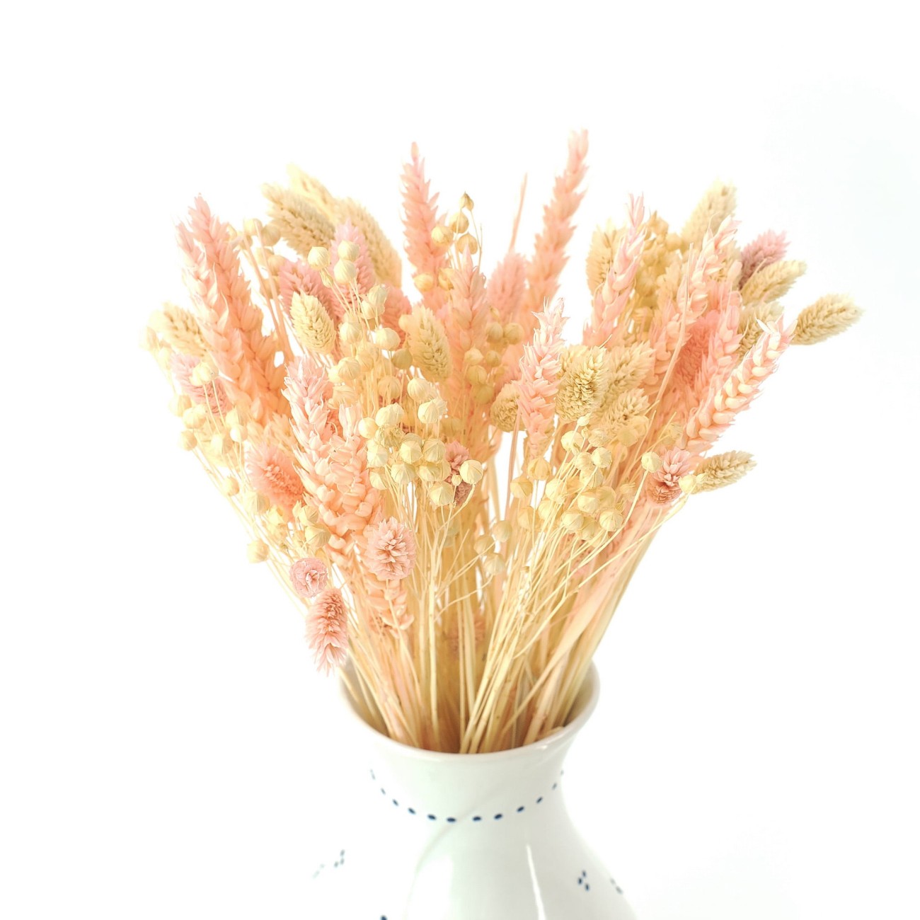 Dried flowers bouquet White&Pink