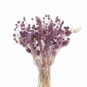 Trockenblumenstrauß Violet Größe S – Flachs, Phalaris, Lagurus