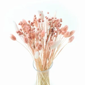 Strauß getrockneter Blumen Pink Größe S – Flachs, Phalaris, Lagurus