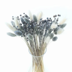 Strauß getrockneter Blumen Blue Größe S – Flachs, Phalaris, Lagurus