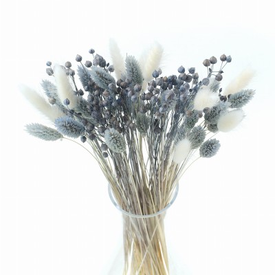 Strauß getrockneter Blumen Blue Größe S – Flachs, Phalaris, Lagurus