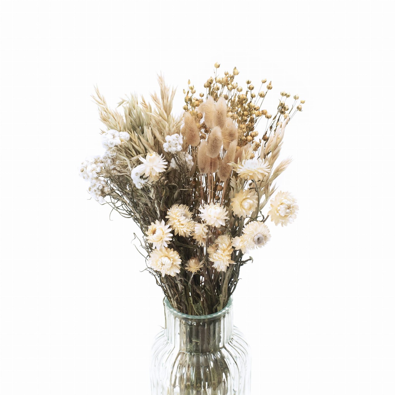 Dried flowers bouquet Countryside - flax, oat, anaphalis