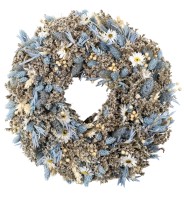 Kranz aus getrockneten Blumen 30 cm – blau