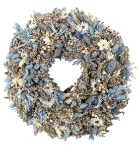 Kranz aus getrockneten Blumen 30 cm – blau