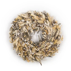 Kranz aus getrockneten Blumen 30 cm – weiß