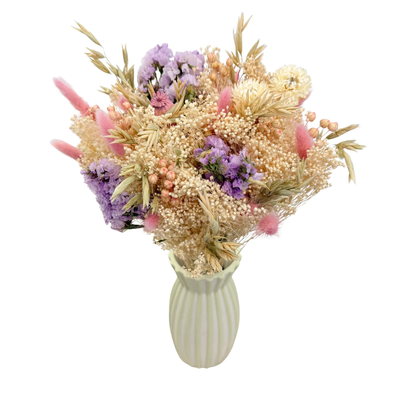 Dried flowers bouquet Lara - flax, poppy, broom bloom  (1)