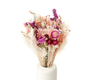 Bouquet aus getrockneten Blumen Lara – Ginsterblüte, Mohnkapsel, Hafer (1)